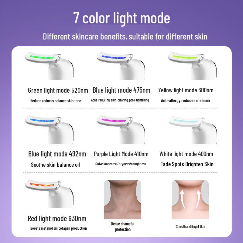 Cross-Border 7-Color Neck Wrinkle Massager & Vibration Beauty Device