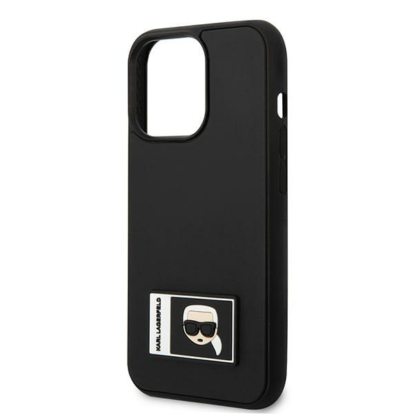 Custodia per iPhone 13 Pro Max Karl Lagerfeld Ikonik Patch Nera