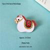 Colorful 2026 Year of the Horse Metal Brooch - Little Horse Pin Badge for Clothing Accessories