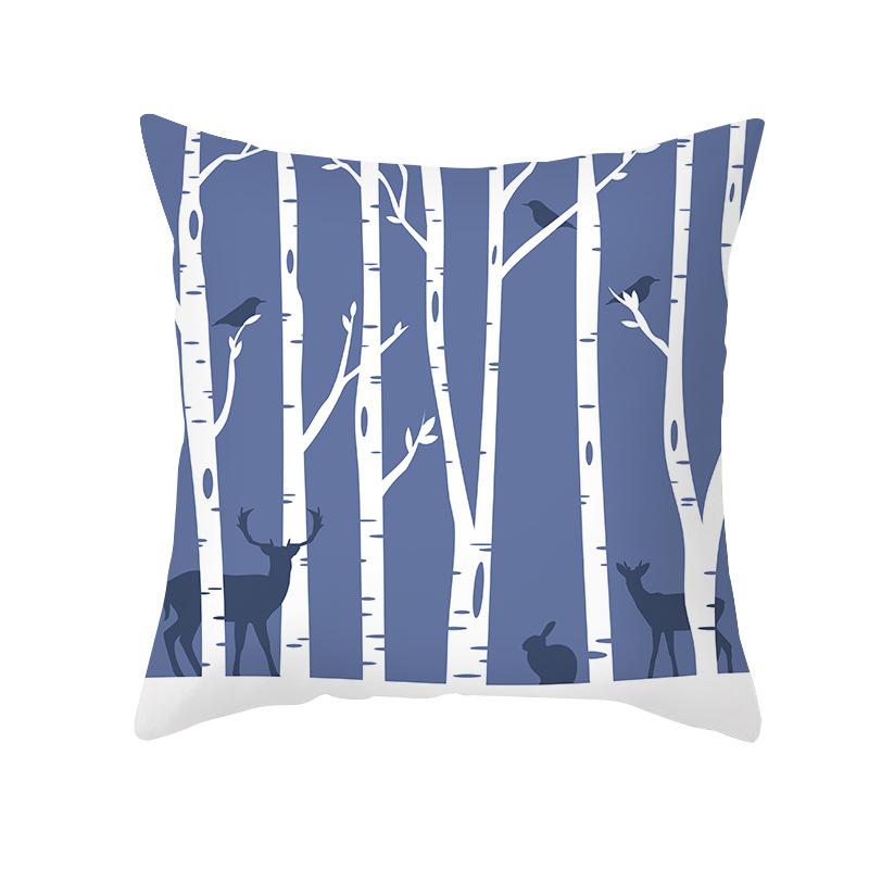 Nordic Print Cartoon Christmas Pillow Cover Colorful Santa Claus Office Pillow Cushion Cover Home