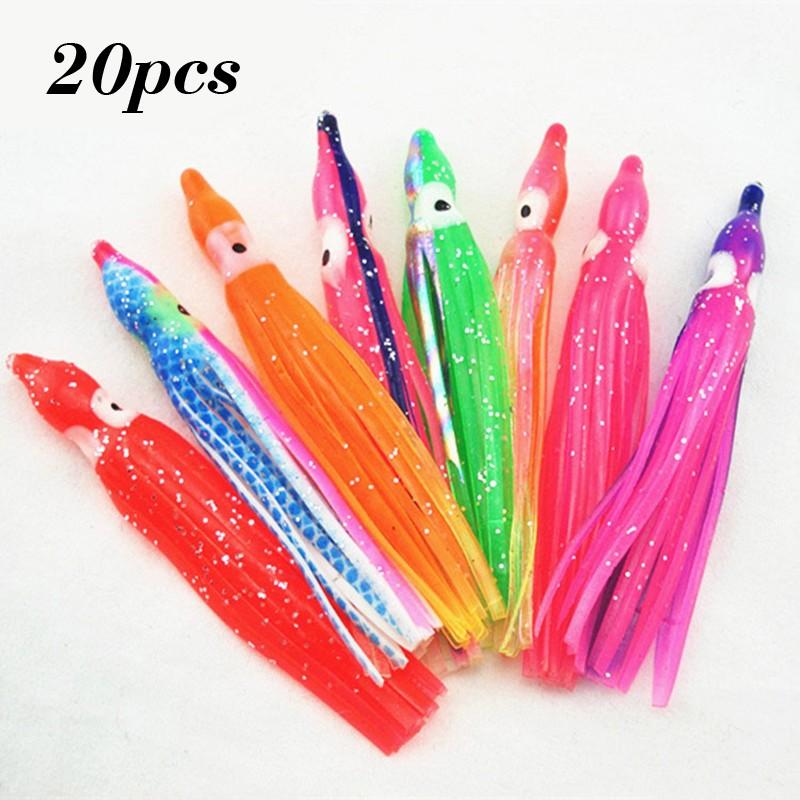 Fisherman Fishing Lures Tools Equipment Supplies 20pcs Artificial Octopus