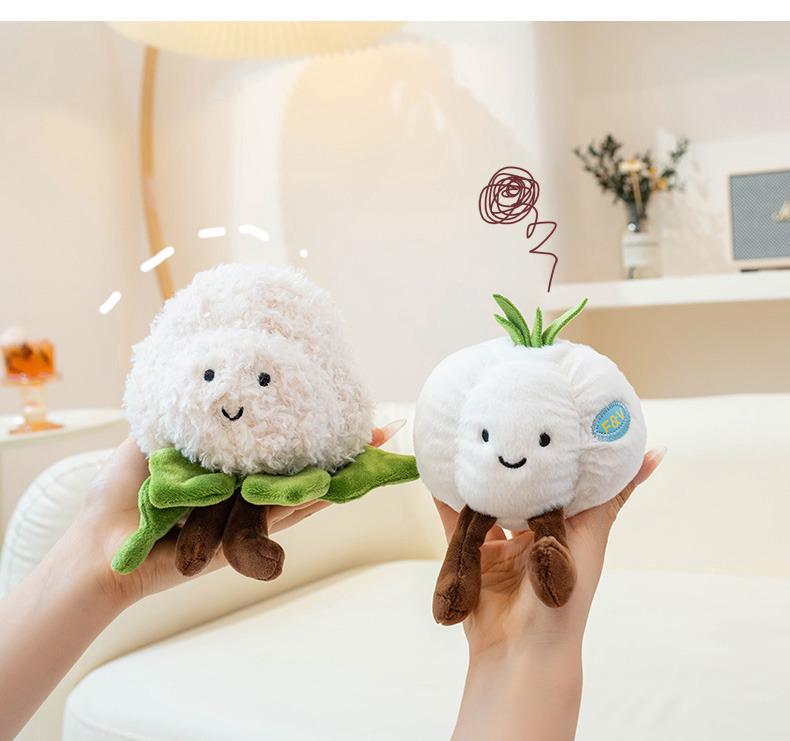 Eco-friendly Vegetable Plush Toy: Red Umbrella Mushroom & Eggplant Doll for Restaurant Decoration