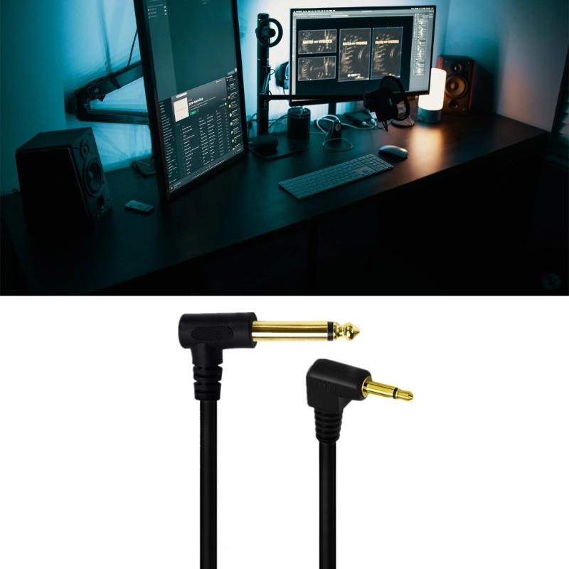 3.5mm To 6.35mm Adapter Aux Cable for Mixer Amplifier Gold Plated 3.5 Jack To 6.5 Jack 1.8m Aux Cable Male To Male