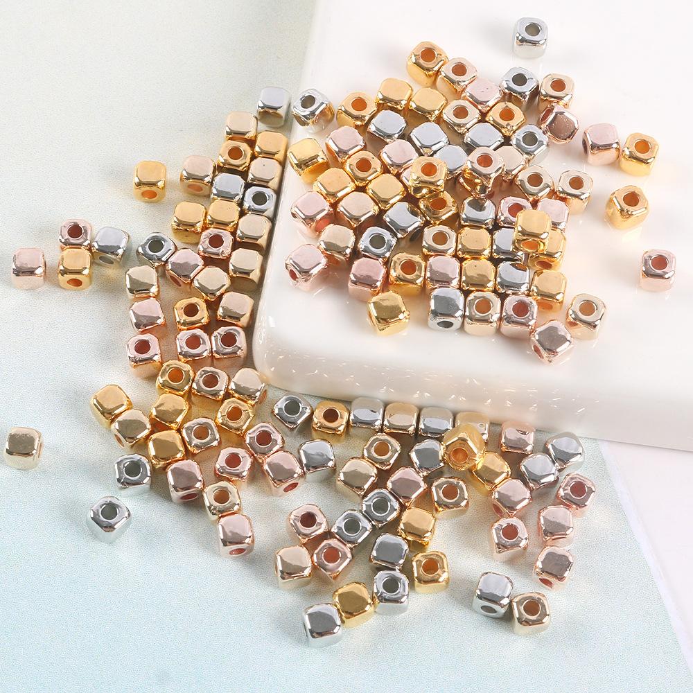 Ccb Mărgele Distanțiere Pătrate Mici Mărgele Libere Pătrate cu Colțuri Tăiate Suprafață Sidefată Solid Mărginit Colier DIY Material Bijuterii Accesorii