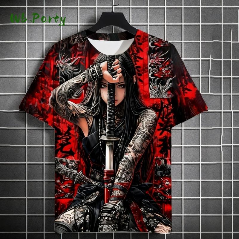 Manga Girl Print T-Shirt Japanese 3D Print Top Personality Anime