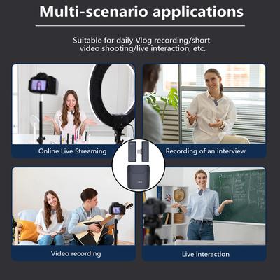 Convenient & Professional Wireless Lavalier Lapels Microphones for Live Streaming Mic Clearly Sound Recording Accessory