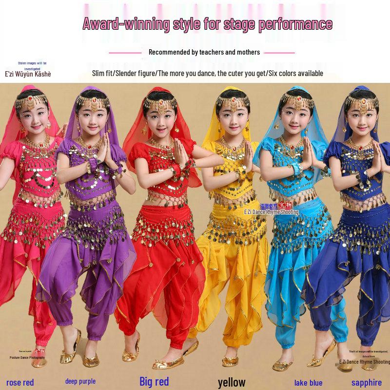 Ethnische Tanzkostüme für Kinder: Xinjiang, Bauchtanz, Indisches Performance-Outfit für Mädchen