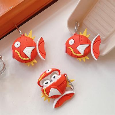 Para Capa Airpods 4 2024, Capa Protetora de Silicone para Fone de Ouvido Pokemon Magikarp Bola de Peixe Para Capa Airpod 4/Capa Airpods Pro 2 Funda