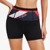 Women's Fashion Printed Compression Running Shorts with Pockets, Quick-Drying, Full Waist Fit.