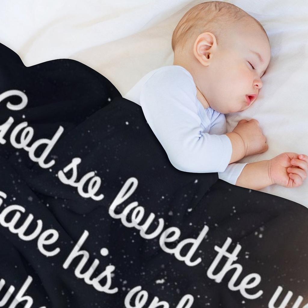 John 3:16 KJV Throw Blanket Baby Soft Plaid christmas decoration Hair Blankets