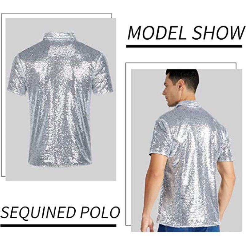 

Мужская футболка винтажная дискотека мужская рубашка одежда футболка XXXL серебряный