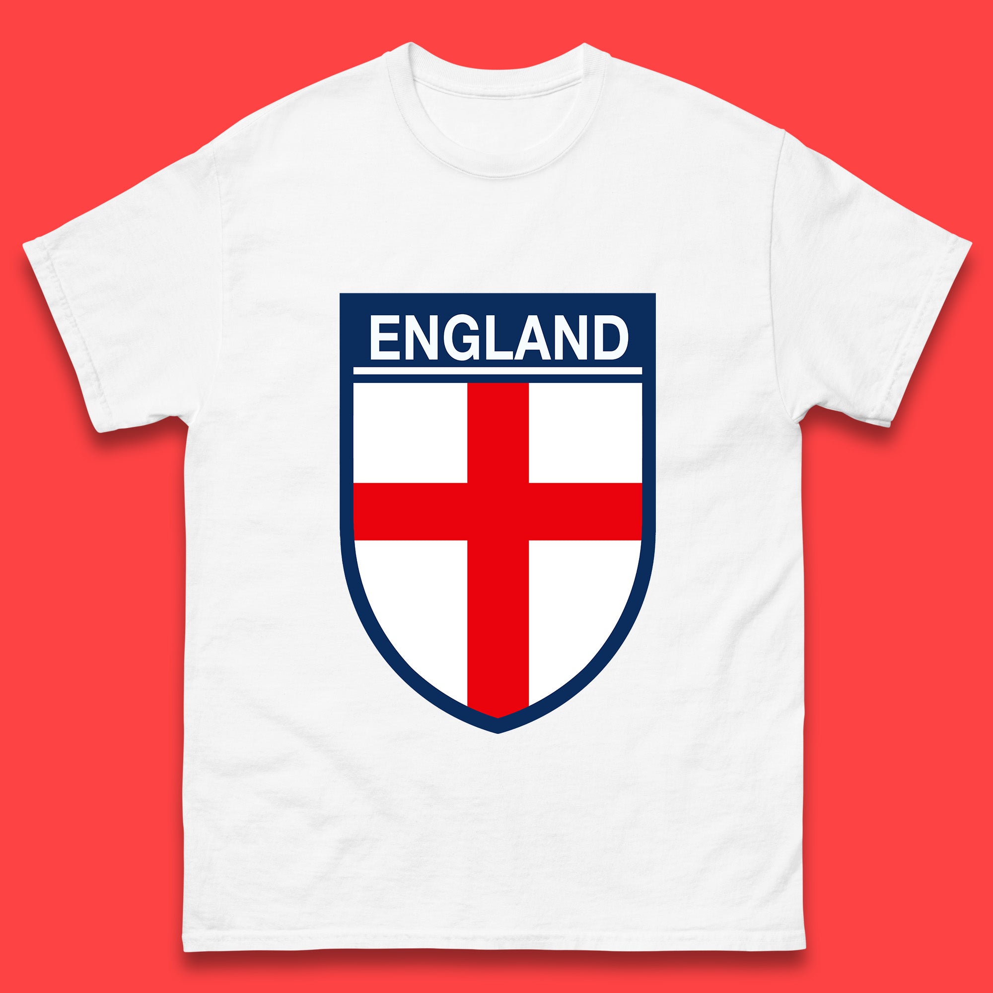 

Flag of England Shield Printed T-Shirt Womens Tops Tees 3XL