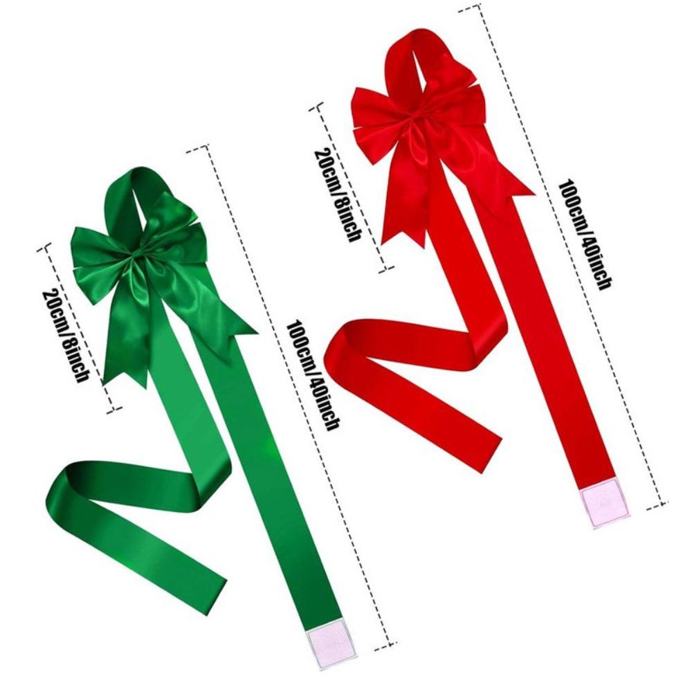 Large Size Christmas Cabinet Door Ribbon Bow Green/Red Window Bow Gift Wrapping Bow Wedding