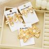 6Pcs/Set Gold Color Flower Pearl Stud Earrings for Women Exaggerated Temperament Earrings Sets Fashion Party Jewelry Accessories
