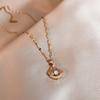 Design sense niche female tide necklace female beating heart pendant titanium steel collarbone chain new jewelry