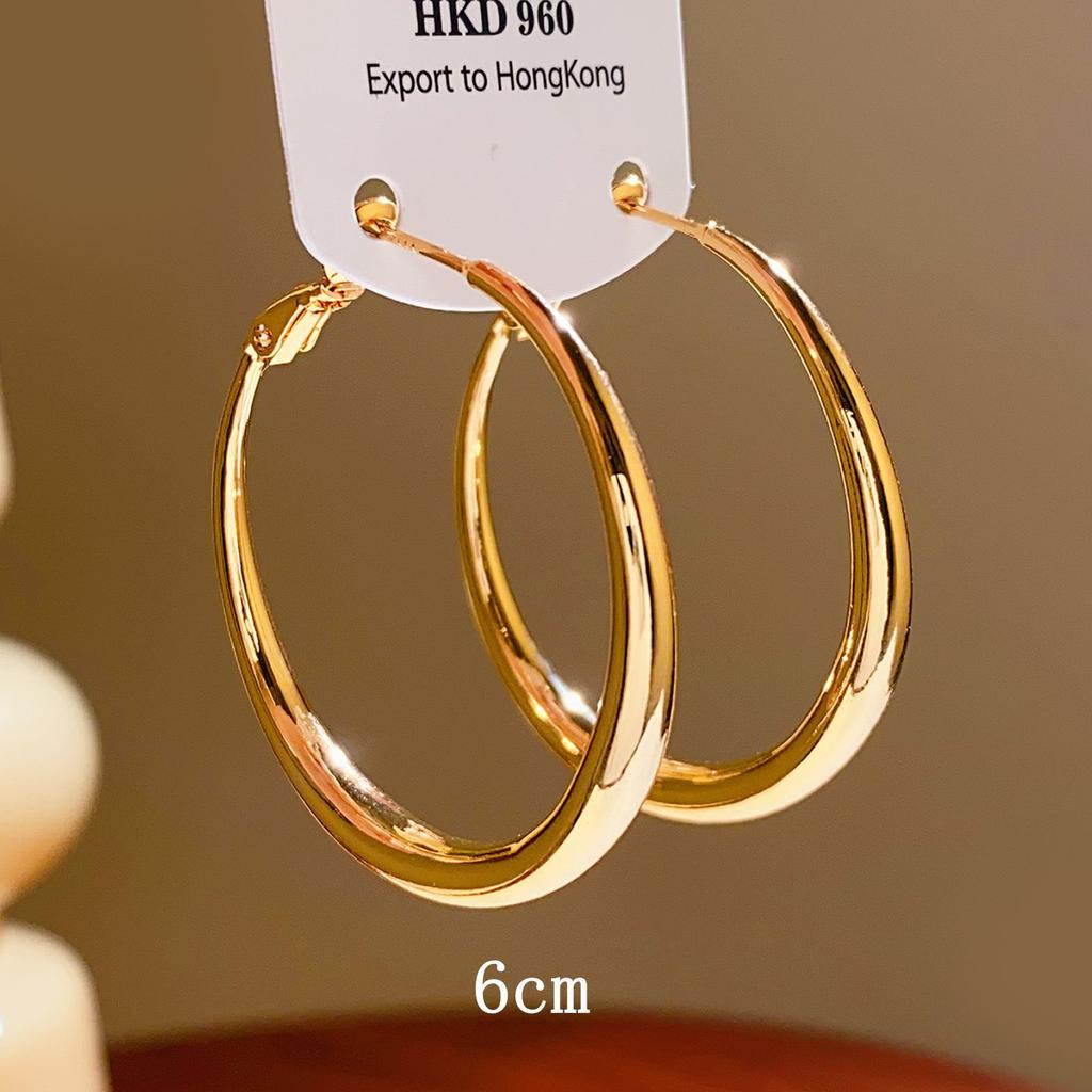 Cold Wind Plain Ring Earrings, Retro Circle Niche Temperament Light Luxury Simple Earrings