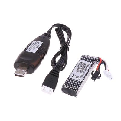 Pil 11.1V 2000Mah Jel Su Boncuk Patlatma Pilleri Mini Konnektörlü Sm Fiş Şarj Kablosu ile Sıçrama Topu İçin