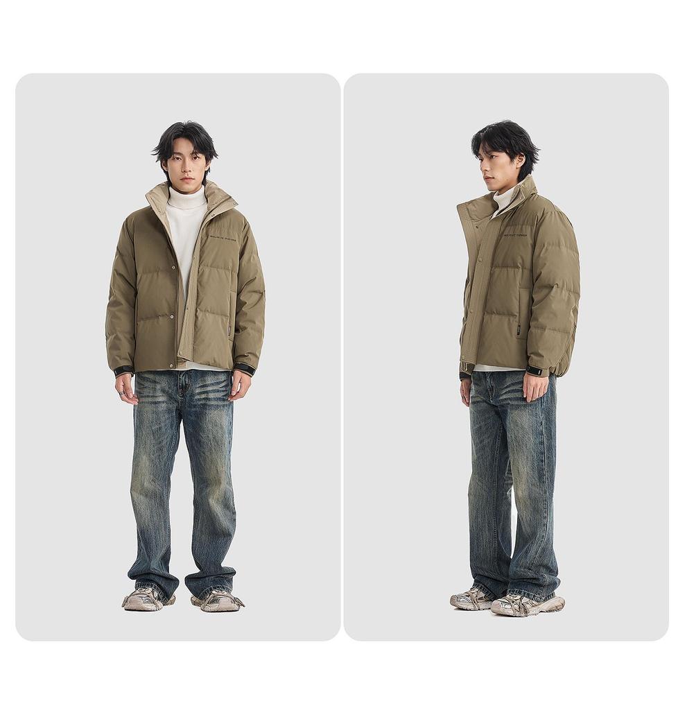 High-End Autumn/Winter American Trend Thick Duck Down Stand Collar Sports Jacket - Men's & Couples Casual Puffer