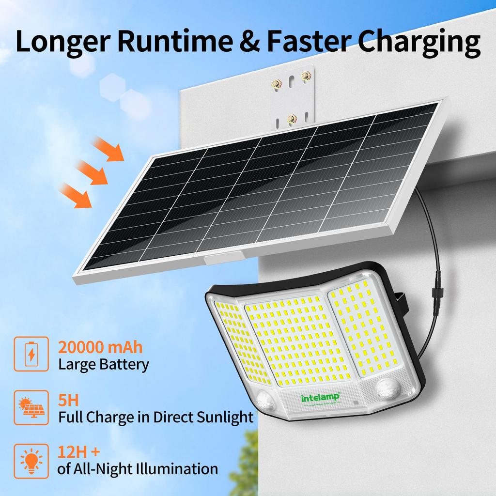 High Bright Solar Lights Outdoor Modes Motion Sensor Super Bright Wall Lamp Waterproof Street Light for Garden Yard Path Garage