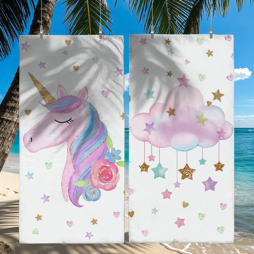 Cute Unicorn Towel Quick Drying Beach Towels Are Suitable For Swimming Pools Camping Yoga And The Gym