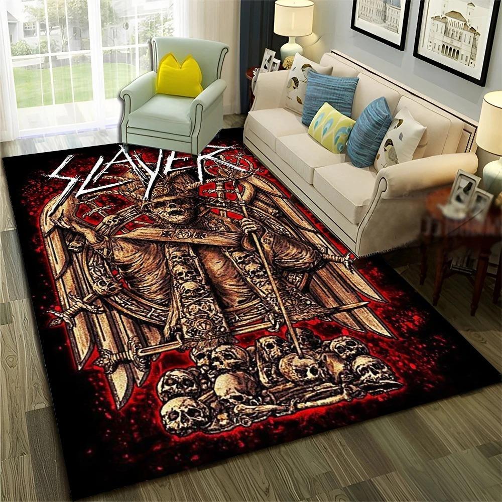 Death Metal Rock Large Carpet Rug for Home Living Room Bedroom Sofa Doormat Decor Kids Play Area Rug Carpet Non-slip Floor Mat