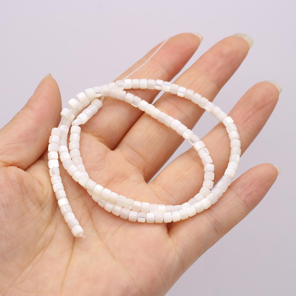 1String Natural Seawater Shell Beads, Fashion Flat Round Loose Spacer Beads for DIY Necklace Bracelet Anklet Accessories, Creative Jewelry Making 38cm