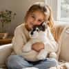 Plush Dog Toy Soft Stuffed Animal Realistic Sitting Puppy Plushie Gift for Kids and Collectors Home Decoration