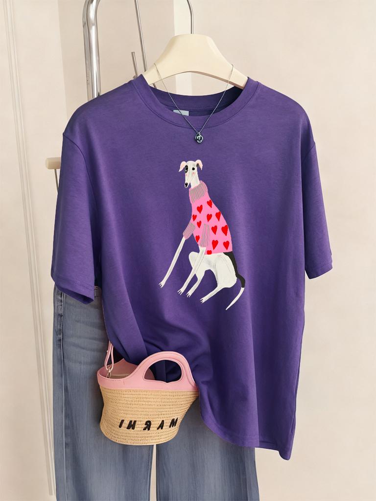 Funny Dachshund Dog Printing TShirt Womens Basics ONeck T Shirts Comfortable Loose Short Sleeve Tops Summer Soft Woman Clothes