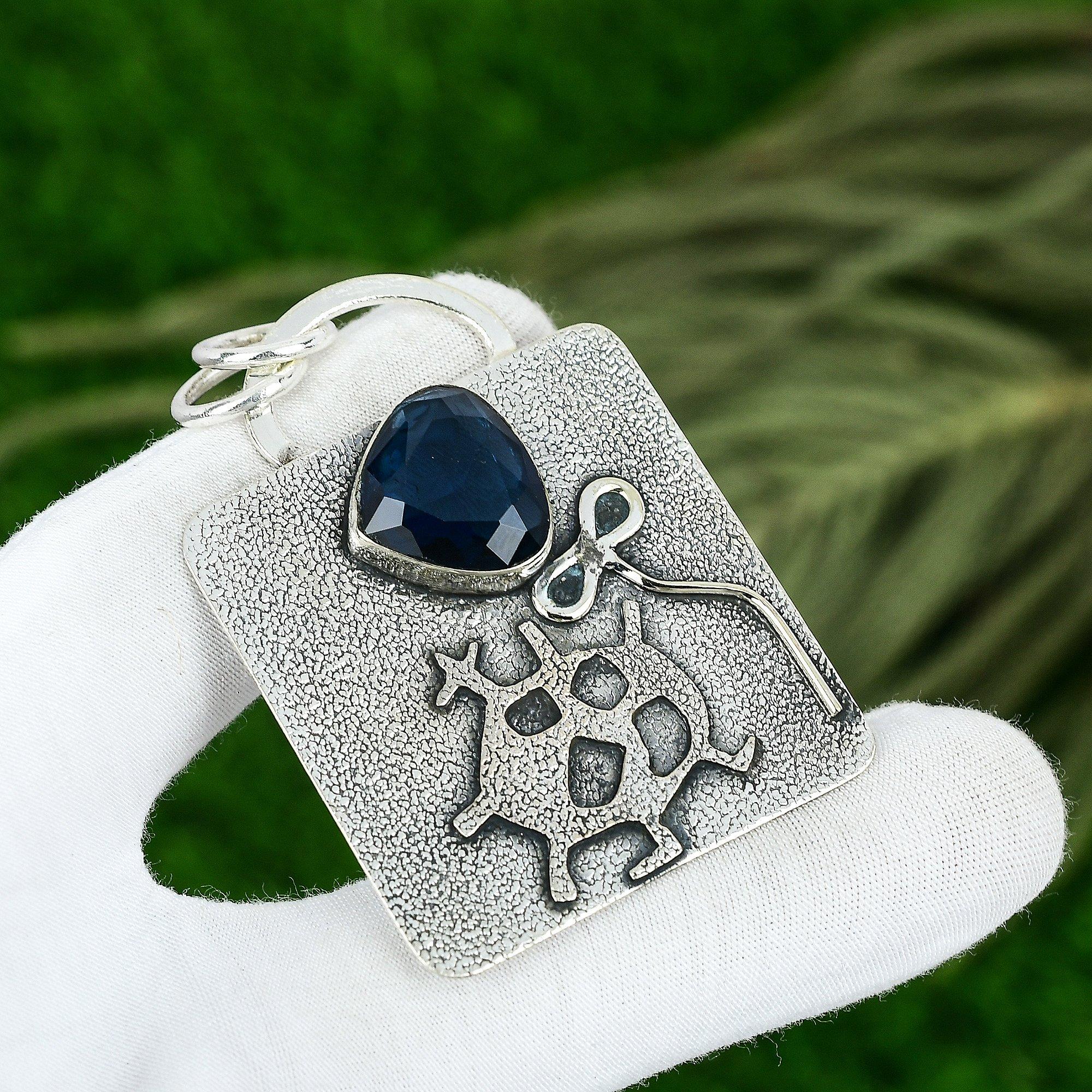 

Sisters Day Sale Indicolite Gemstone Bezel Wife Pendant Jewelry Sterling Silver