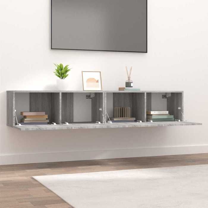 VidaXL Meubles TV 2 pcs Sonoma gris 80x30x30 cm Bois d'ingénierie 820464
