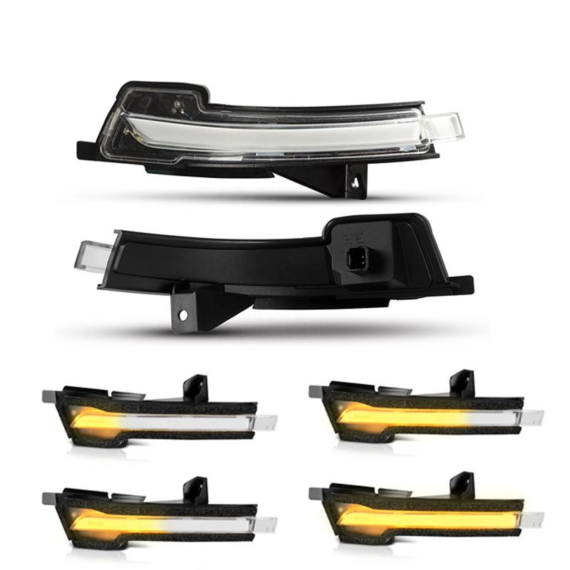 2Pcs Car LED Dynamic Side Mirror Turn Signal Light Side Wing Rearview Mirror Indicator Blinker for Ford Mustang 2015-2021 LED