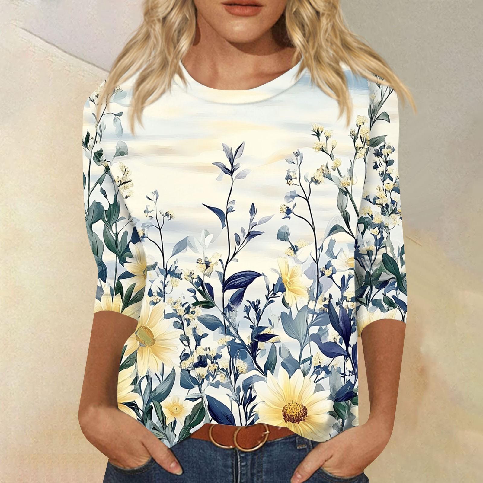 

Женский модный повседневный пуловер с воротником три четверти и принтом XL жёлтый