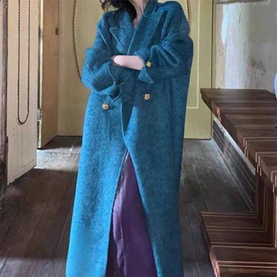 M Family Water Ripple High-End Women's Double-Sided Cashmere Coat
