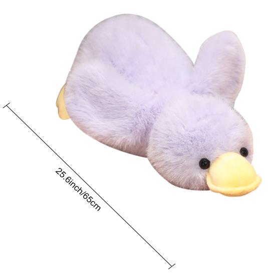 Lying Duck Plush Toy Yellow Duck Plushie Stuffed Animal Comfort Doll Pillow Home Office Bedroom Decoration Kids Adults Birthday Gift