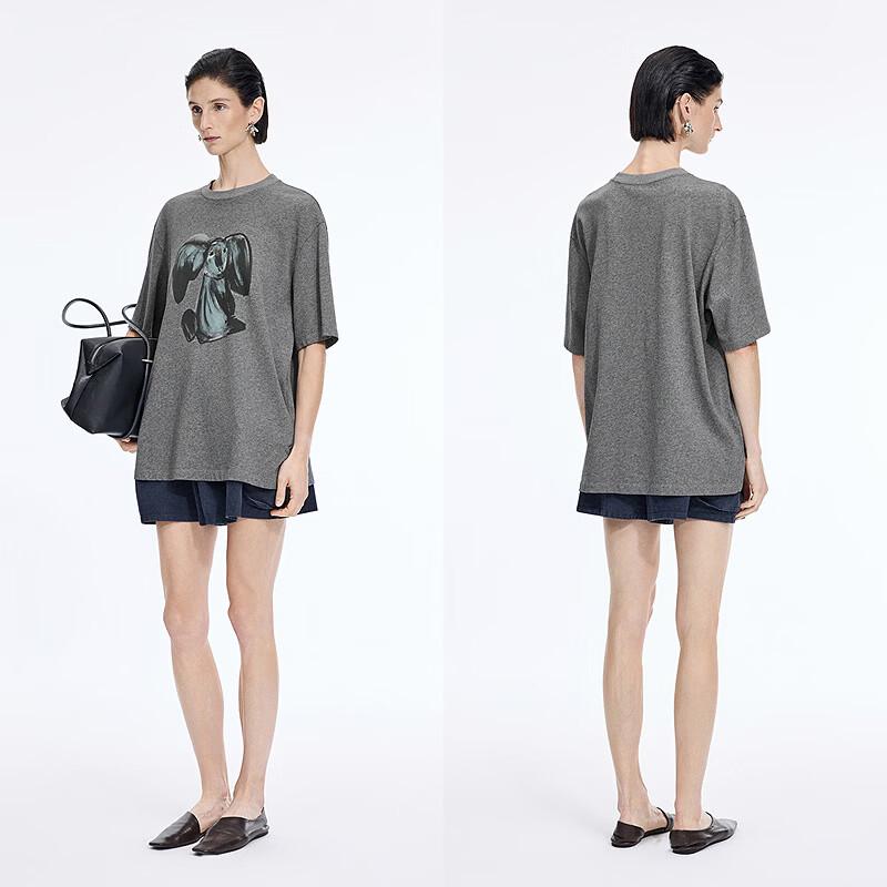 JNBY 2026 Summer Animal Print Loose Cotton T-shirt