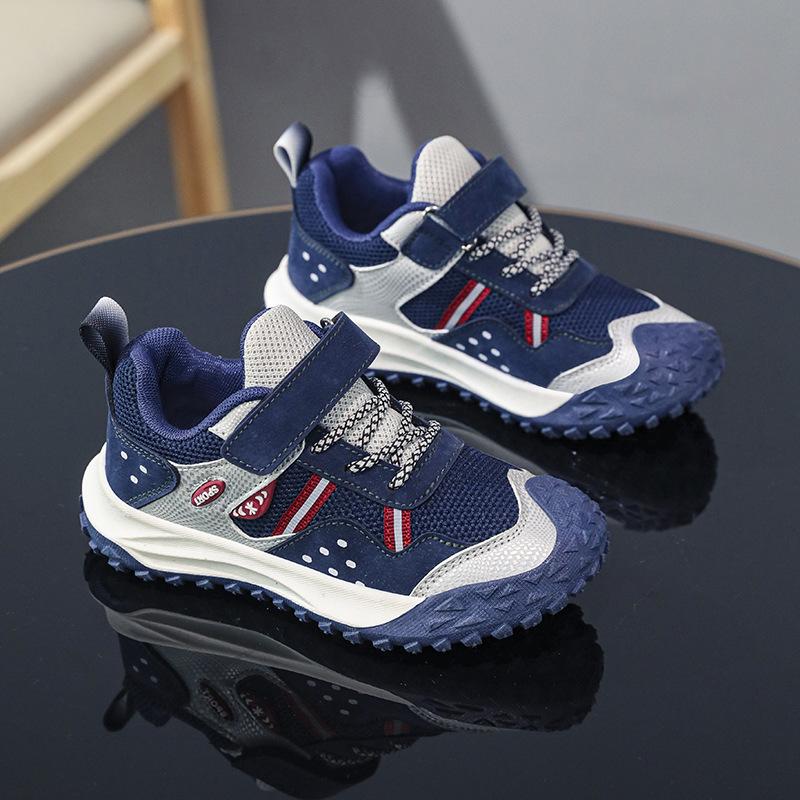 Girls' Pink Breathable Tire Sole Medium and Older Children's Sports Shoes 2025 New Spring and Autumn Boys' Mesh Outdoor Running Shoes