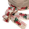 Neues Weihnachtliches Rotes Band zum Verpacken 2m DIY Stoff-Spiralband mit Drahtkante Karierte Schleife Schneeflocke Juteband