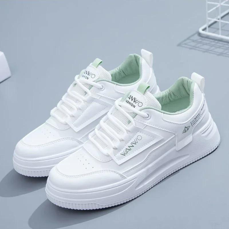 New Women SneakersThick-soled Small White Shoes Women's Breathable Student Board Shoes Thick-soled Platform Shoe 35-40