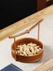 Handmade Bamboo Lacquered Basket - Chinese Retro Tea Set and Snack Organizer