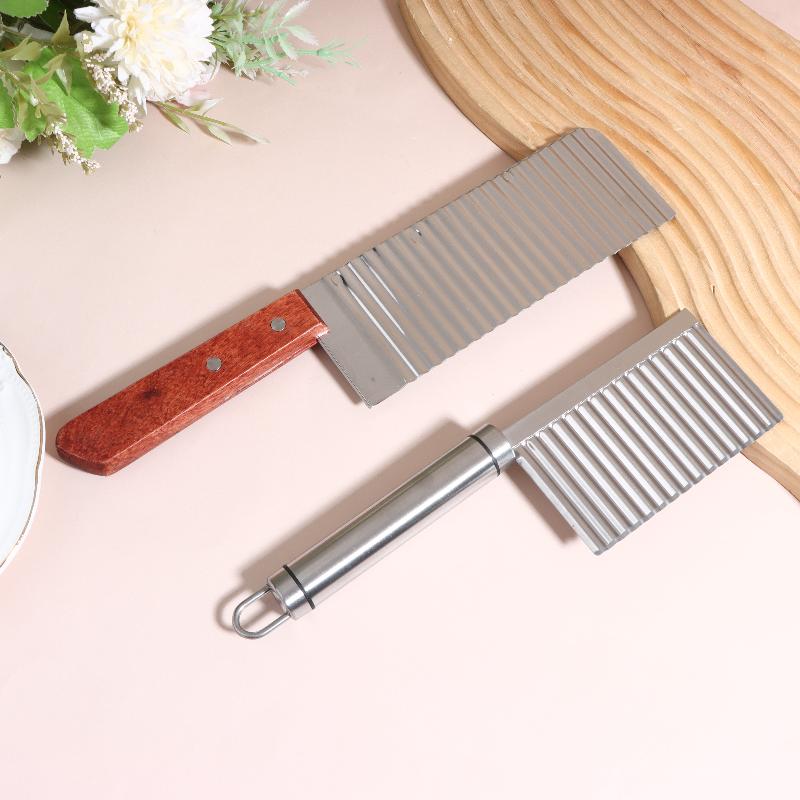 Stainless Steel Crinkle Cut Potato Slicer Wavy Blade Cutter Potato Chopper For Vegetable Chip Making Kitchen Cooking Tool