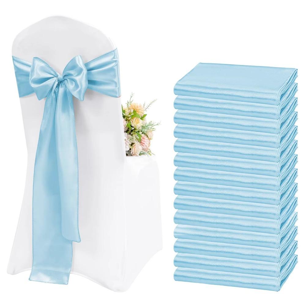 5pcs Colorful Satin Wedding Chair Sashes 275cm Chair Back Ribbon  For Party Event Hotel Banquet