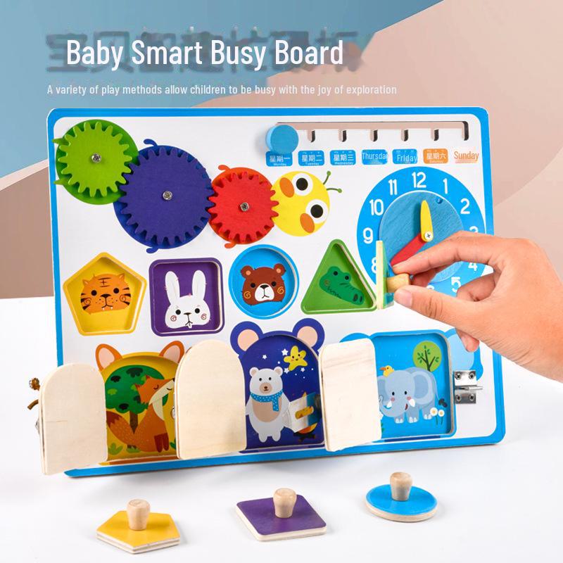 Children's Montessori Busy Block: Multifunctional Early Education Logic Training Board