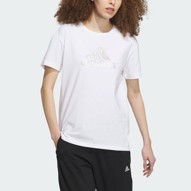 Adidas Rc Graphic Short Sleeve Tee With Letter Logo Print Women Tops White IP7086