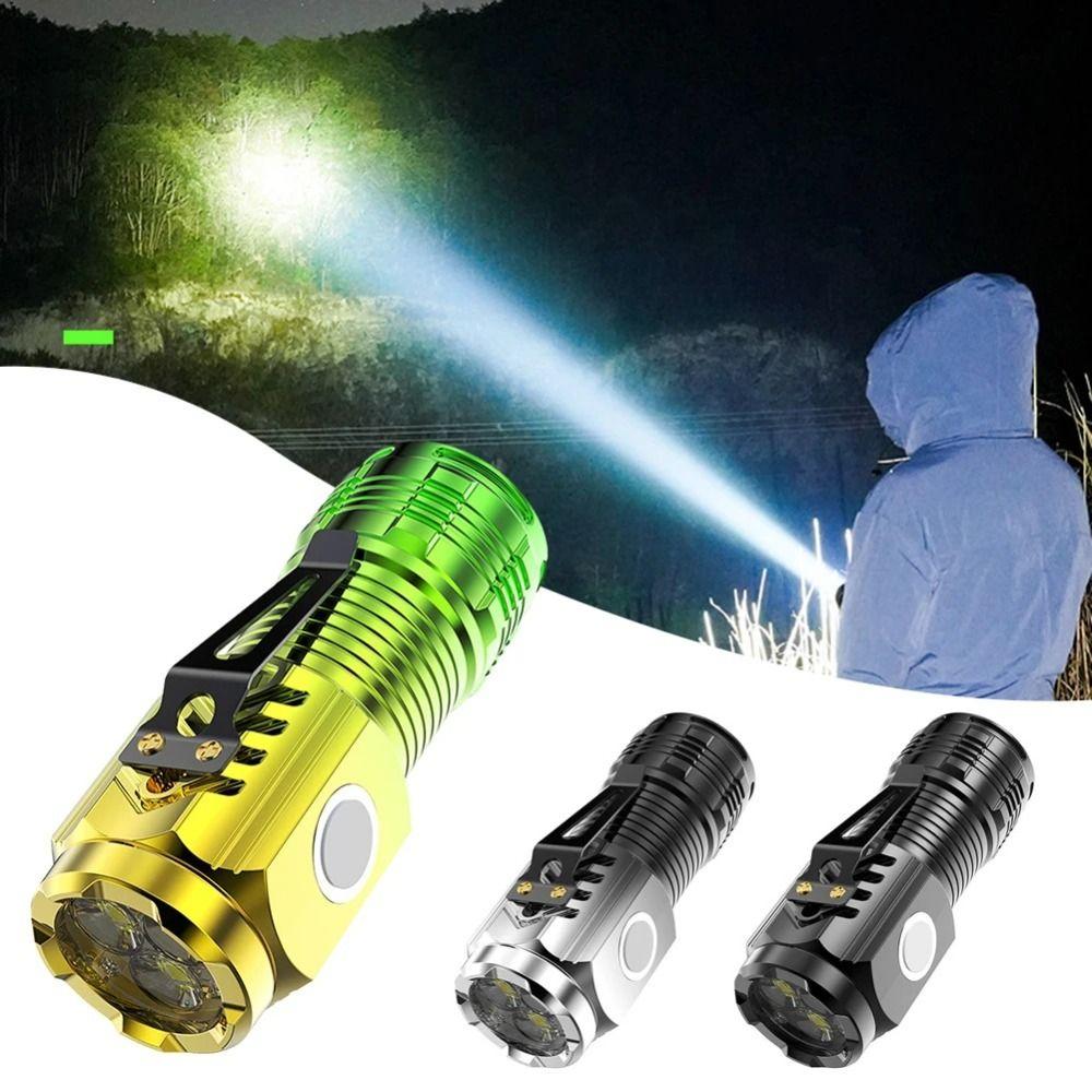 Multi-Uses Three-Eyed Mini Flashlight With Clip Emergency Flashlights