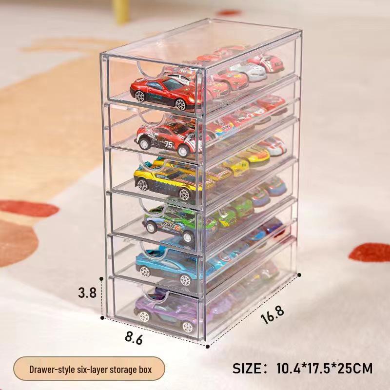 Hot Wheels Toy Display & Storage Cabinet with Compartments - Transparent Box for Small Car Models
