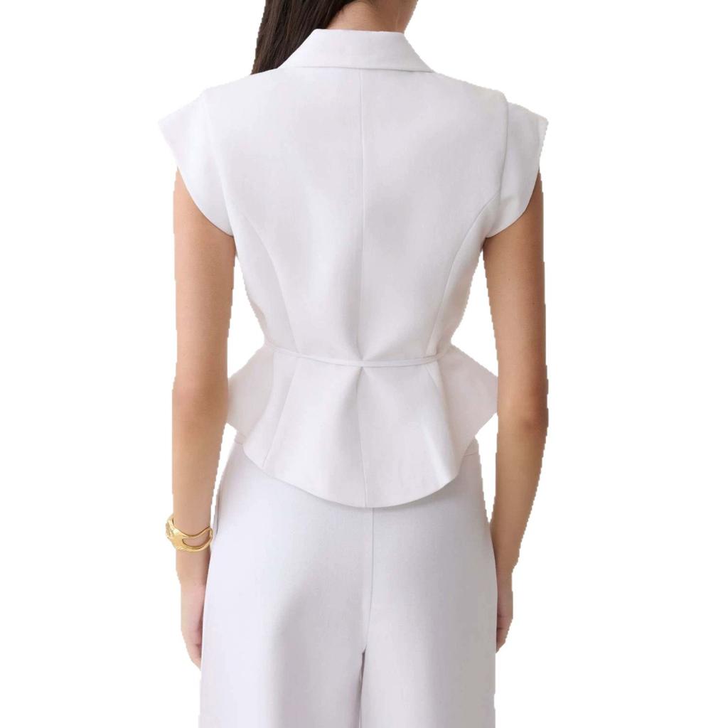 European and American Amazon Women's New V-Neck Short Sleeve Thin Belt Waist Cardigan High Waist Wide Leg Pants Temperament Set