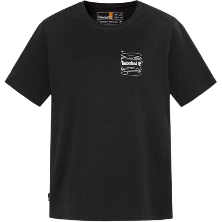 Timberland Rückenaufdruck Outdoor Atmungsaktiv Geruchsresistent Kurzarm T-Shirt Damen Tops Schwarz A65VB-001