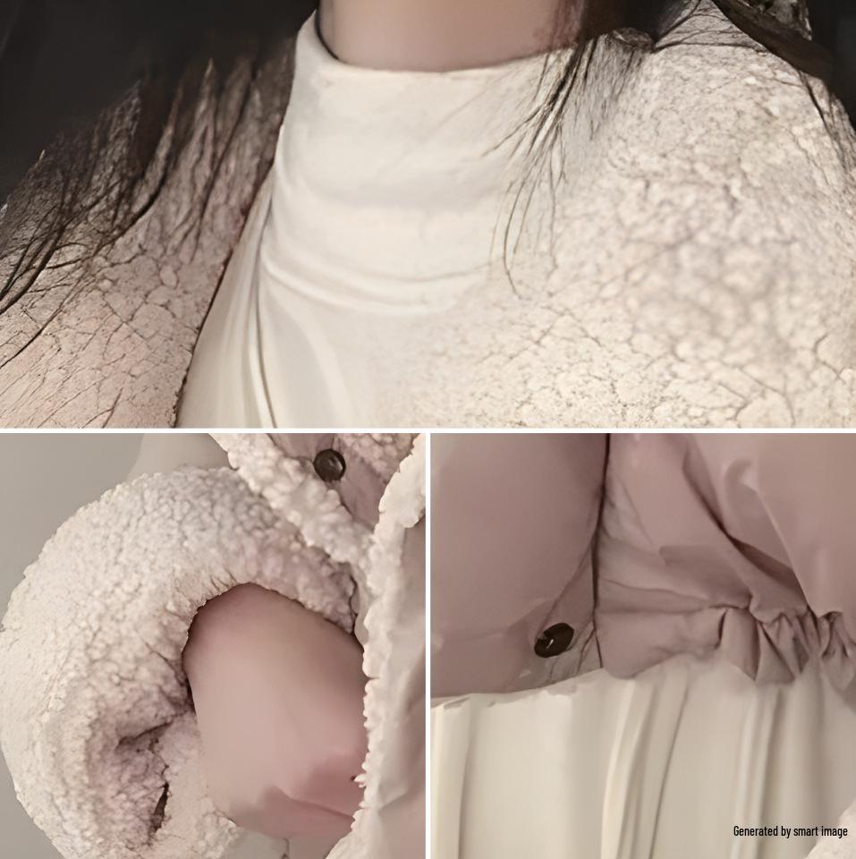 Korean Style Women's Lambswool Winter Coat 2025: Thickened Cotton-Padded Jacket for Casual Petite Warmth