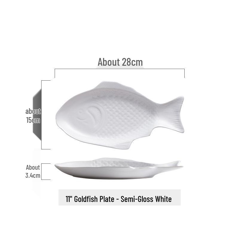 Nordic Style Ceramic Fish Plate for Breakfast & Western Cuisine