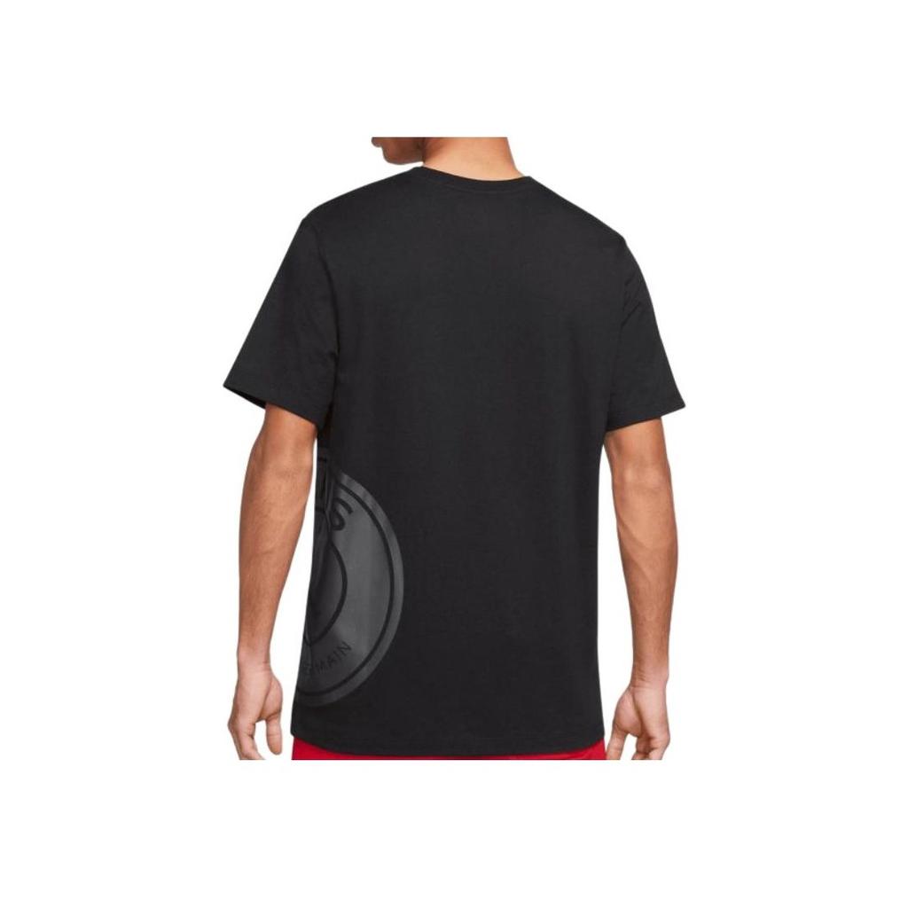 Jordan X PSG Collaboration Series Paris Saint-Germain Team Solid Color Dark Pattern Logo Print Crew Neck Short Sleeve T-Shirt Men Tops DZ2917-010